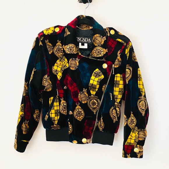 Escada Jackets & Blazers - ESCADA ViNTAGE 1980’s VELVET BOMBER JACKET